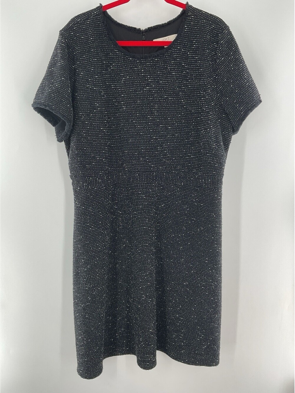 Loft Plus Women’s Size 20 Knee Length Short Sleeve Black And White Dress 132